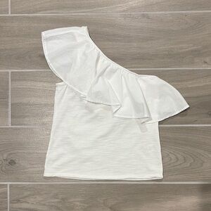 Nation LTD Noella White One-Shoulder Ruffle top, Size XS